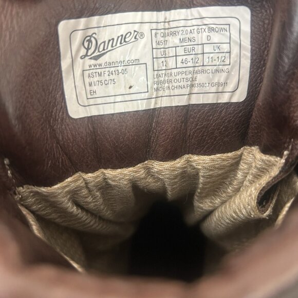 Danner Quarry 2.0 GTX 14517 Steel Toe Work Boots Mens 12 D - Picture 4 of 12